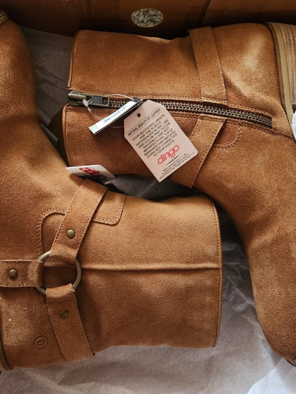 Dingo Men's Calgary Camel Square Toe Ankle Boots DI296. NIB. Size 12